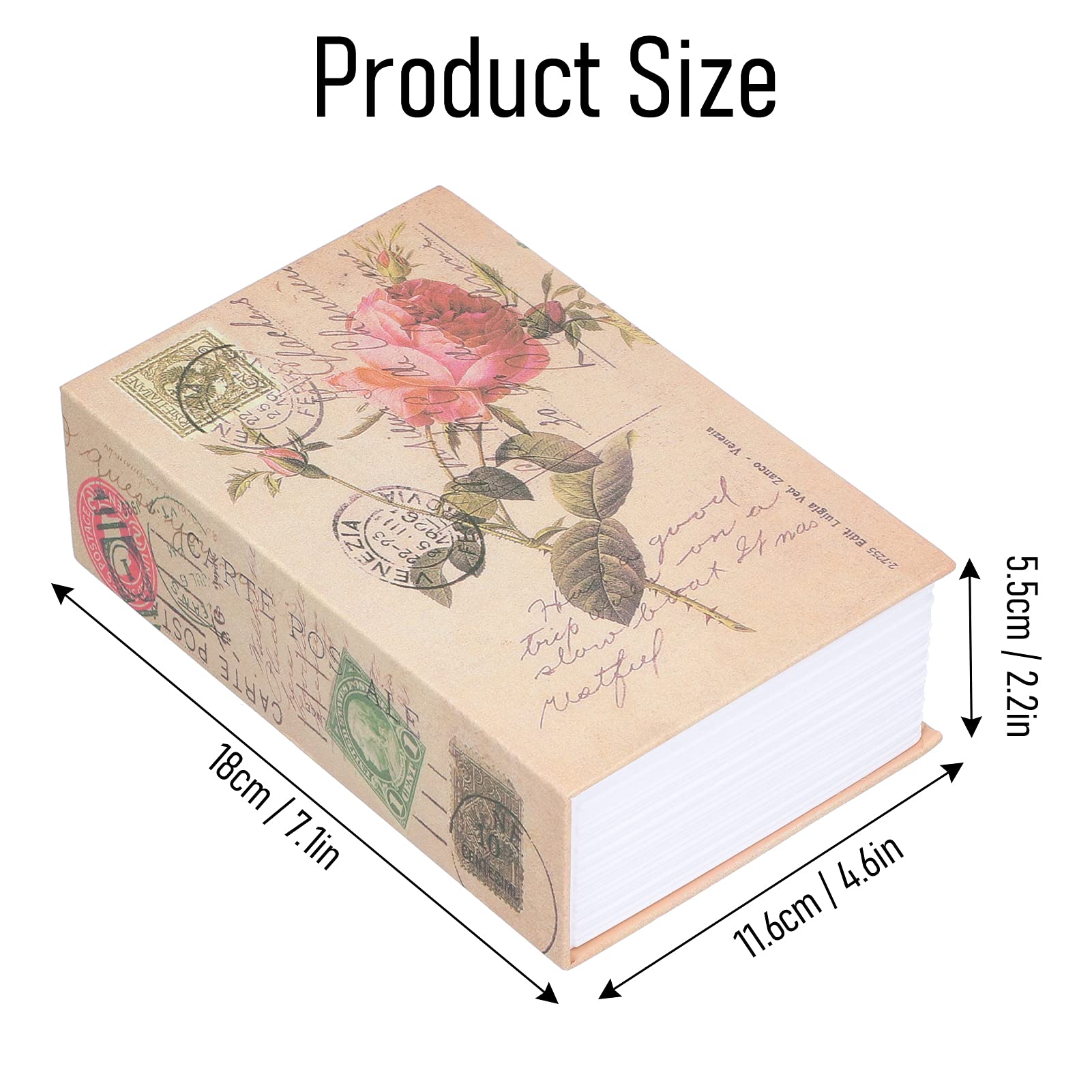 BORDSTRACT Buchsafe Box, Book Safe mit Zahlenschloss und Geldkassette Papierseiten getarnt als Buch Buchsafe Tresor Wertsachen Versteck für Büro und zu Hause 18 x 12 x 6 cm