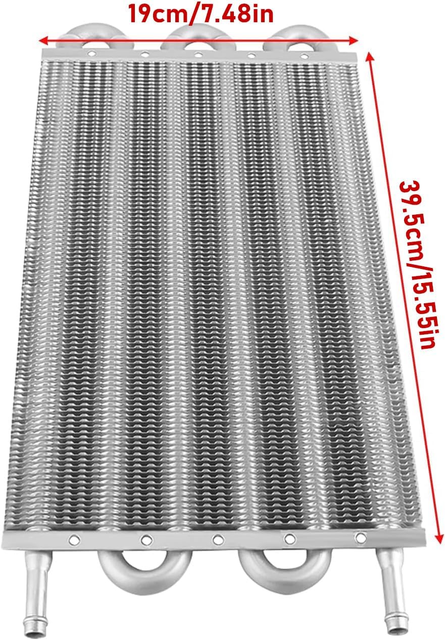 6 Row Transmission Oil Cooler Universal 6 Pass Aluminum 5/16" Engine Oil Cooler Kit with Hose Mounting Kit Silver