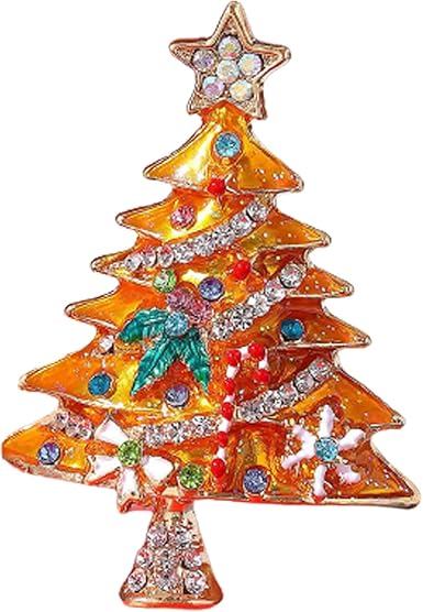 Broches De Sapin De Noël Vintage Avec Strass, Cristaux Et
