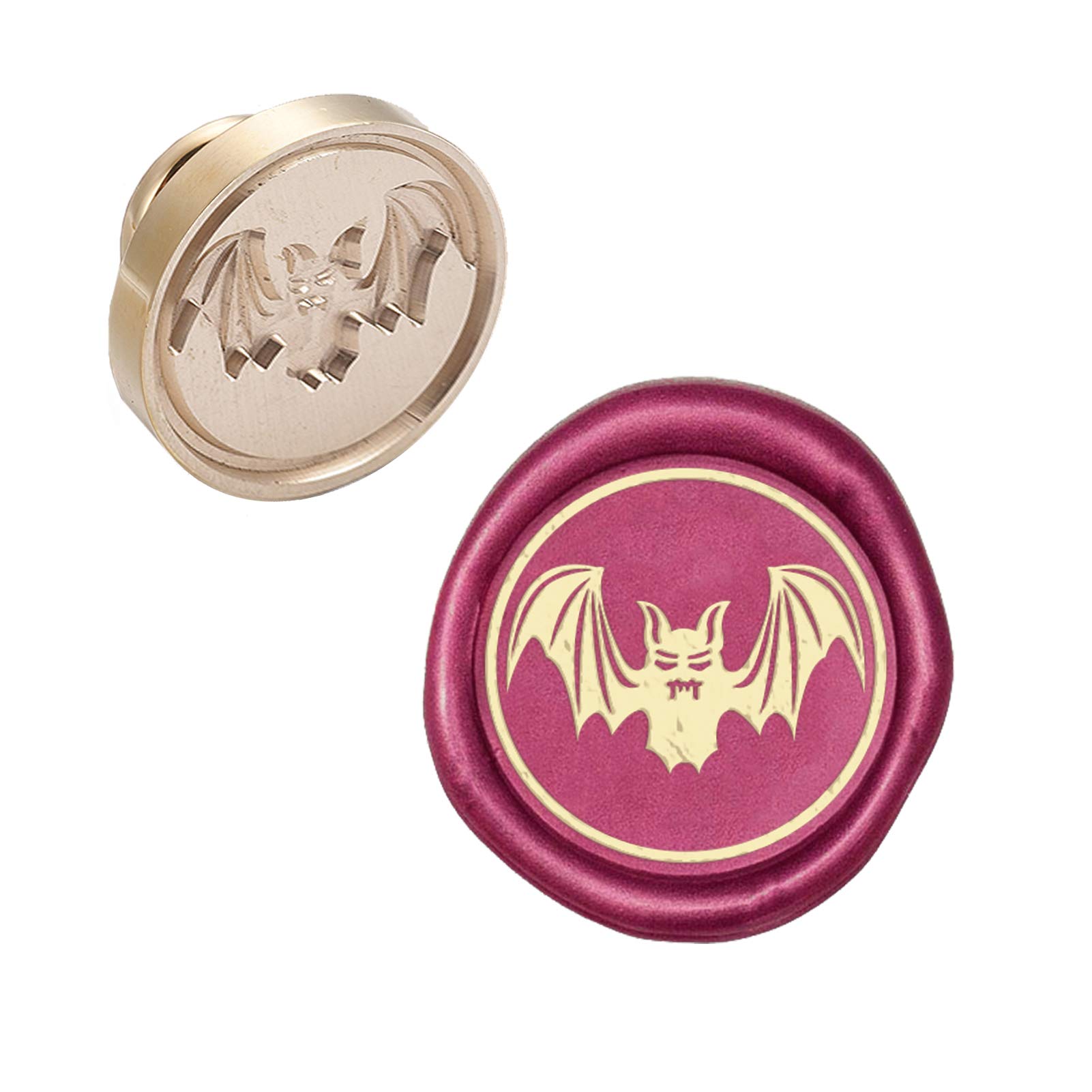 CRASPIRE Halloween Wax Seal Stamp Head - Bat & Tree 25mm Brass Stamp For Invitations & Cards