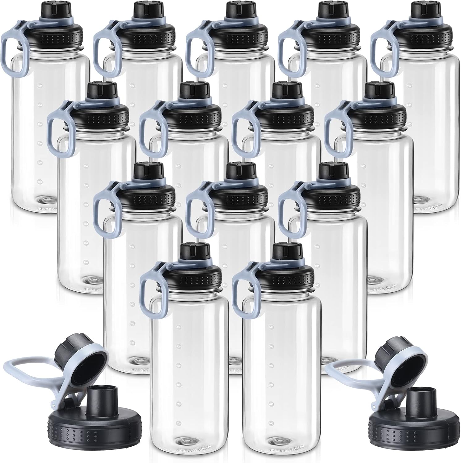 Sunnyray 14 Pieces 20 oz Plastic Water Bottles Bulk Gym
