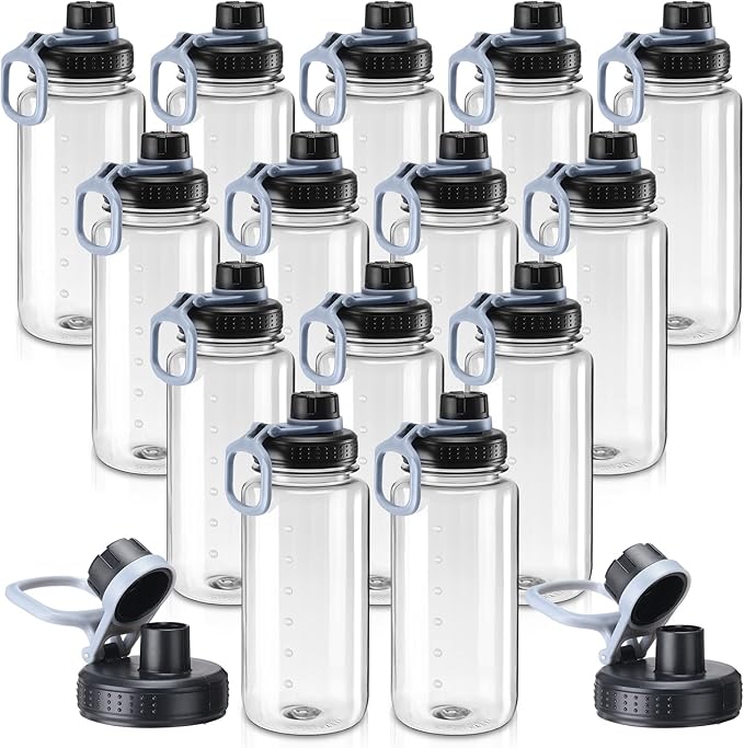 Sunnyray 14 Pieces 20 oz Plastic Water Bottles Bulk Gym
