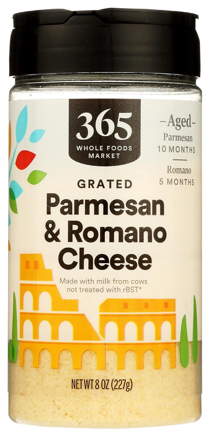 365 by Whole Foods Market, Cheese Parmesan Romano Grated, 8