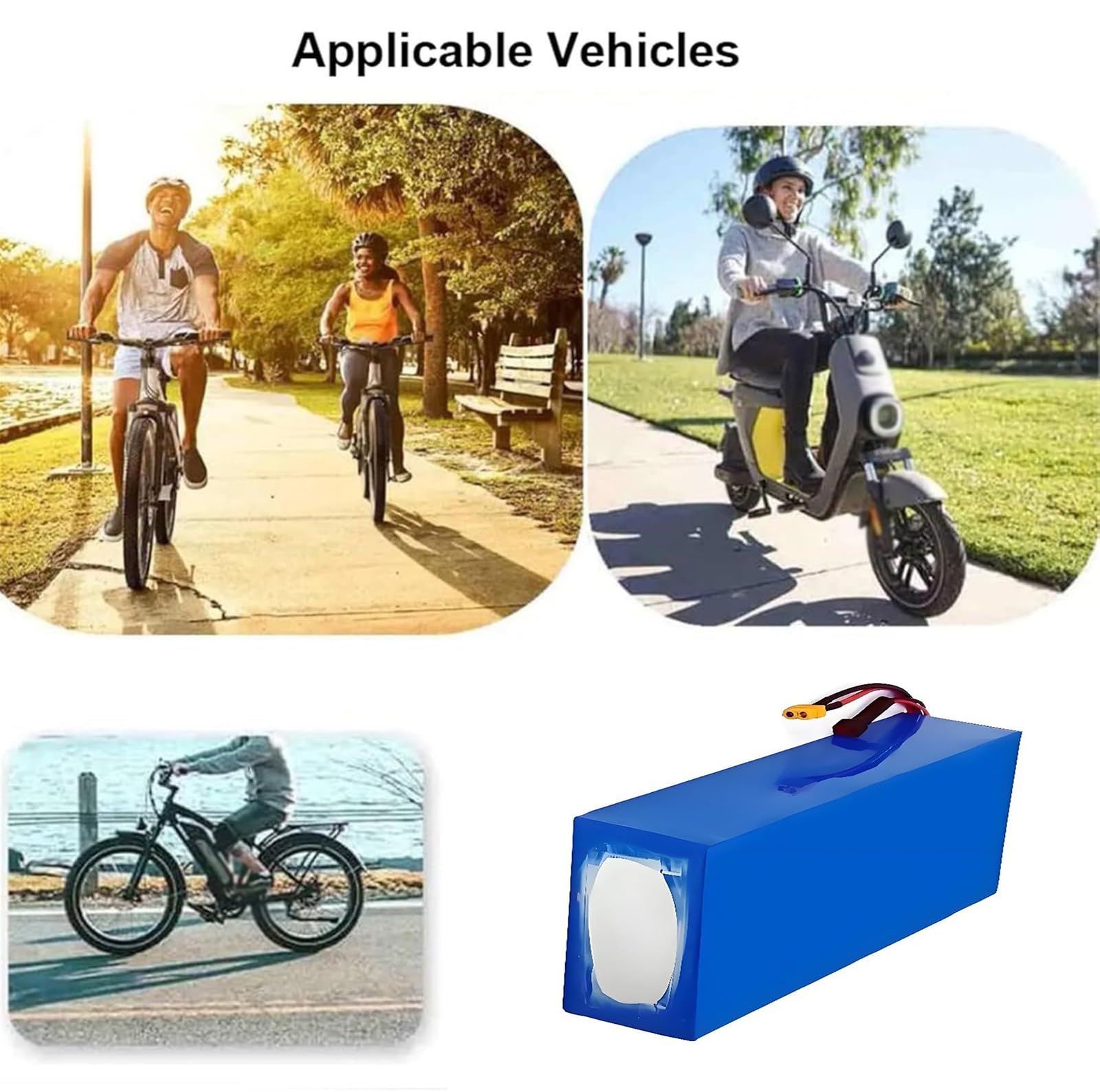 Batterie Lithium-ION 36 V 20 Ah 10S3P Pour Vélo Électrique, Batterie Lithium Étanche Pour Vélo Électrique Scooter 36V 20Ah,XT90+DC