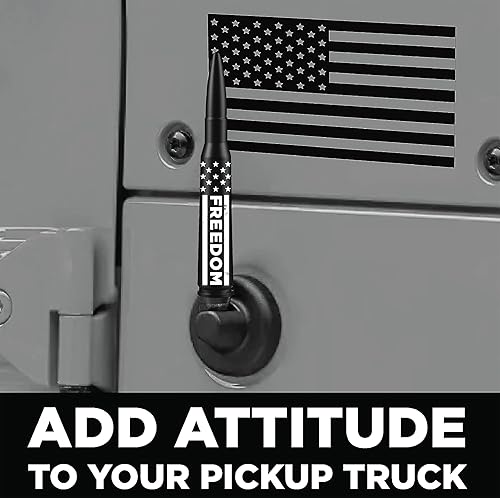 Miniatura 5 de EcoAuto Badass Bullet Antena de repuesto para Jeep Wrangler JK y JL Gladiator 2007+  Antena de repuesto antirrobo  Jeep Wrangler JL y JK (Freedom)