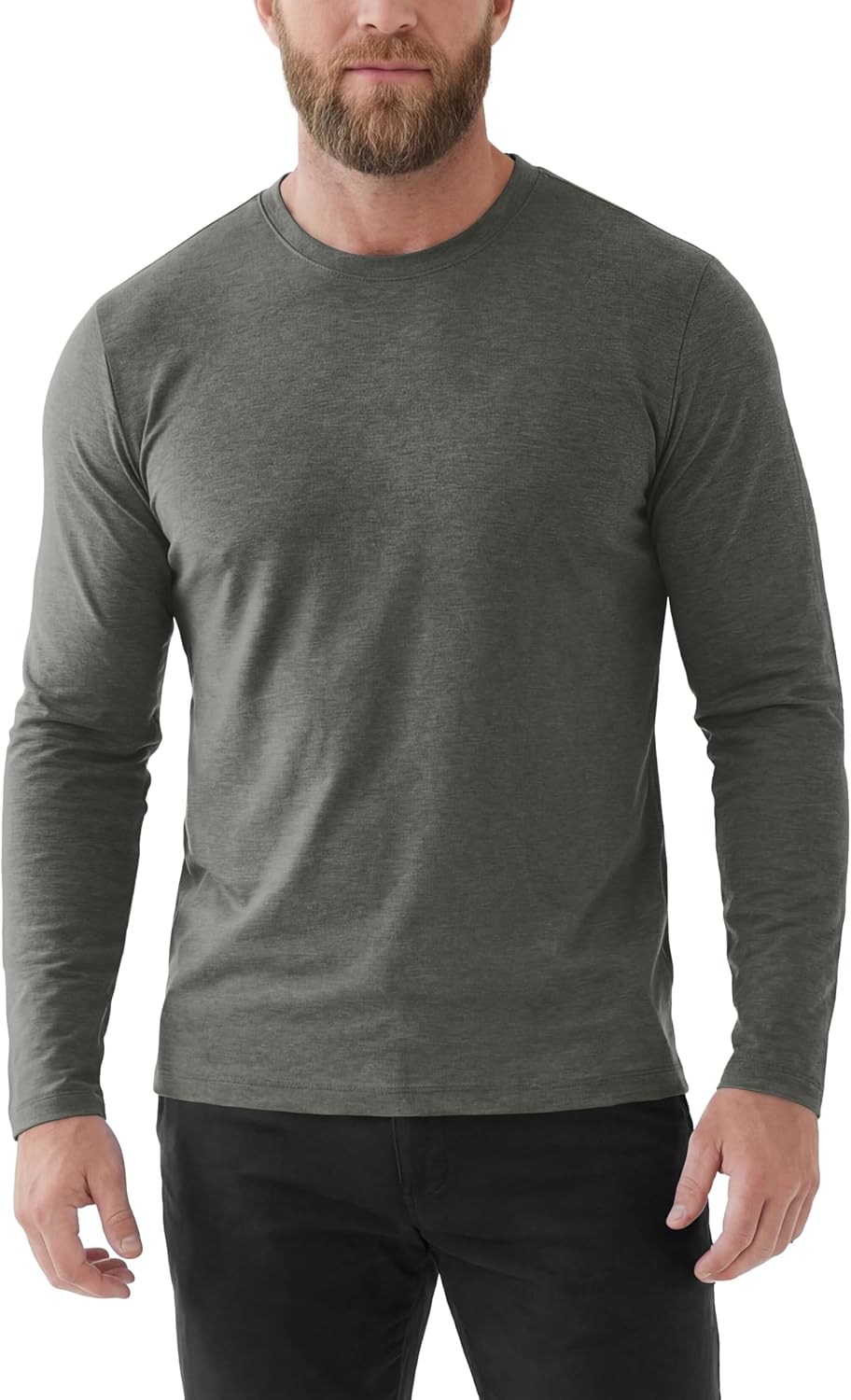 ASLABCREW Men's Everyday Comfort Long Sleeve T-Shirt, Ultra-Soft Crew Neck Tee with UPF 50+ & Moisture Wicking