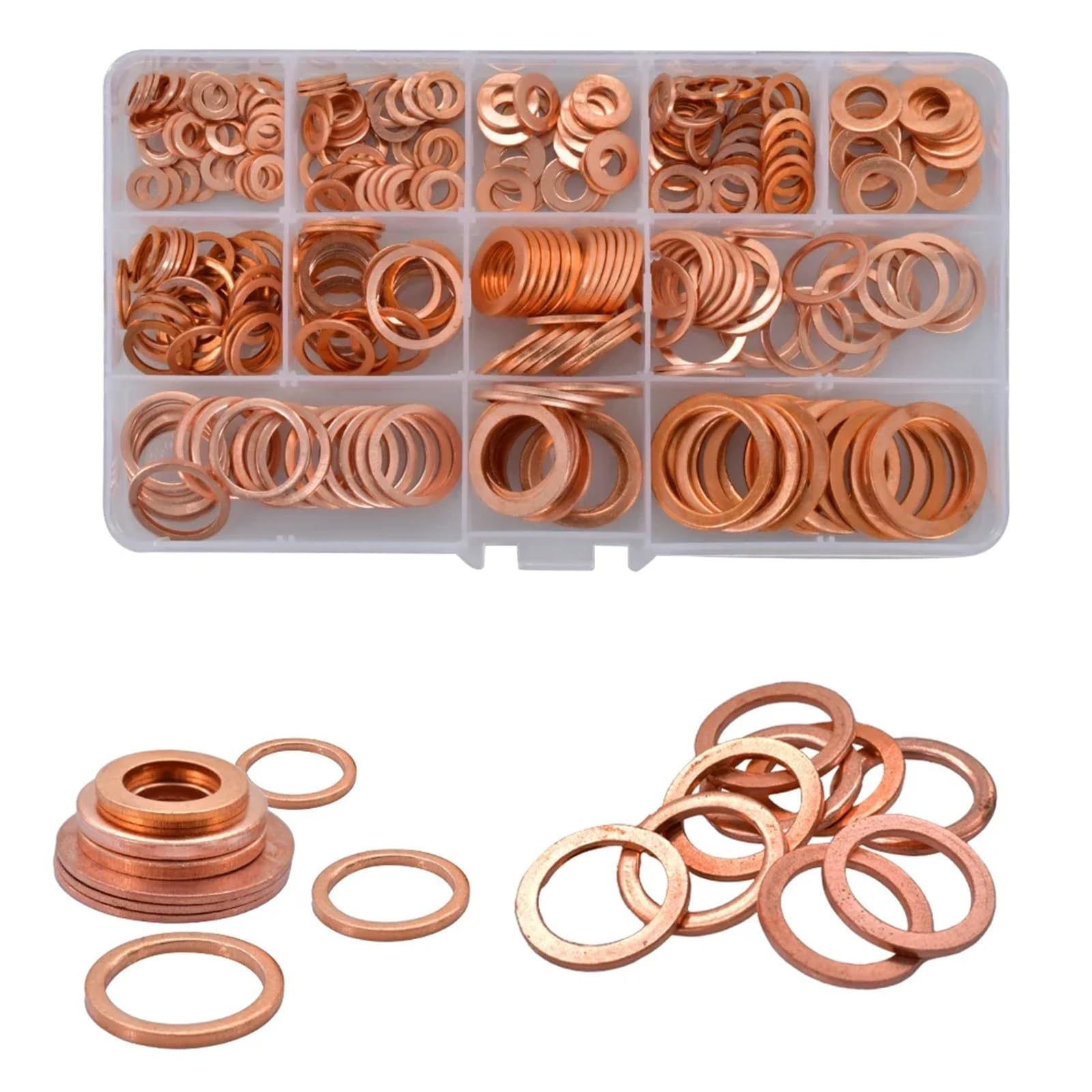 Flache Kupfer-Unterlegscheiben M2 M3 M4 M5 M6 M8 M10 M12 M14 M16 M18 M20 M22 M24 Messing Kupfer Edelstahl Aluminium flache Unterlegscheiben Dichtungen Abstandshalter Kit