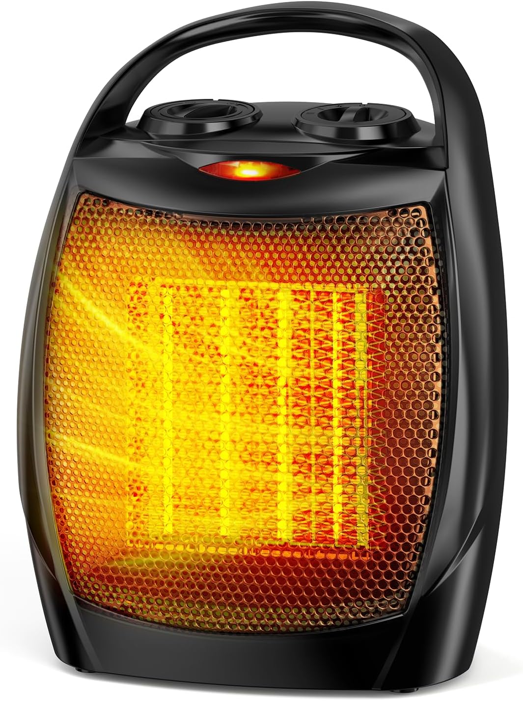 ZAFRO Space Heater, 1500W/700W Portable Electric Heaters with Thermostat, Overheat & Tip-Over Protection, Ceramic Heater with Heating & Fan Modes for Indoor Household or Office Use, Black