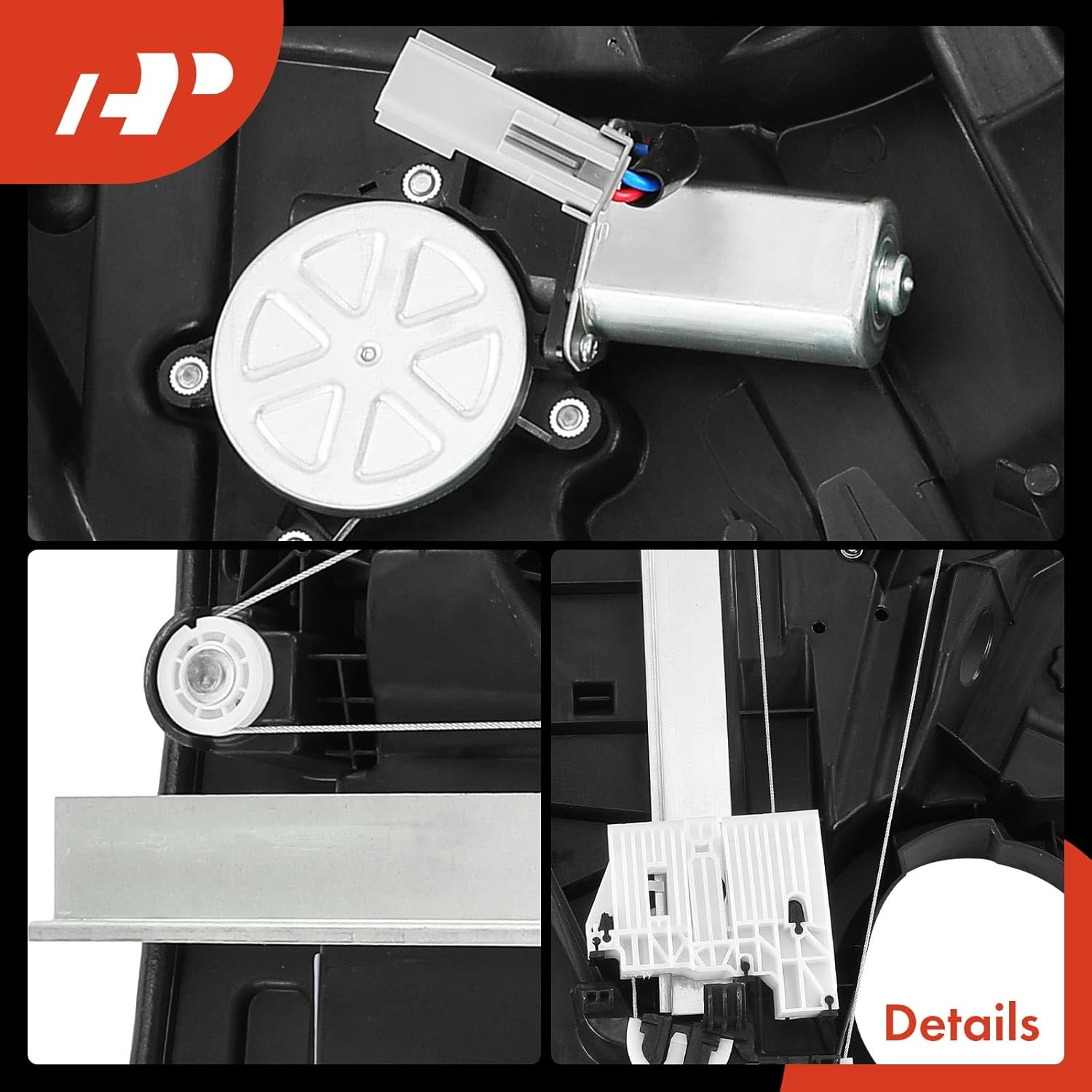 A-Premium Power Window Regulator with Motor Rear Passenger Side Compatible with Jeep Liberty 2008-2012 Rear Right Passenger Side