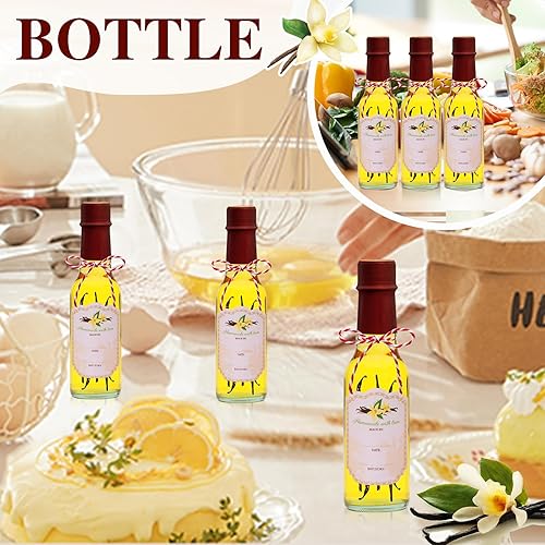 Vista 14 de Encheng Paquete de 35 botellas de salsa picante de 5 onzas con tapas, botellas de vidrio Woozy con insertos de gotero y cápsulas retráctiles, Negro