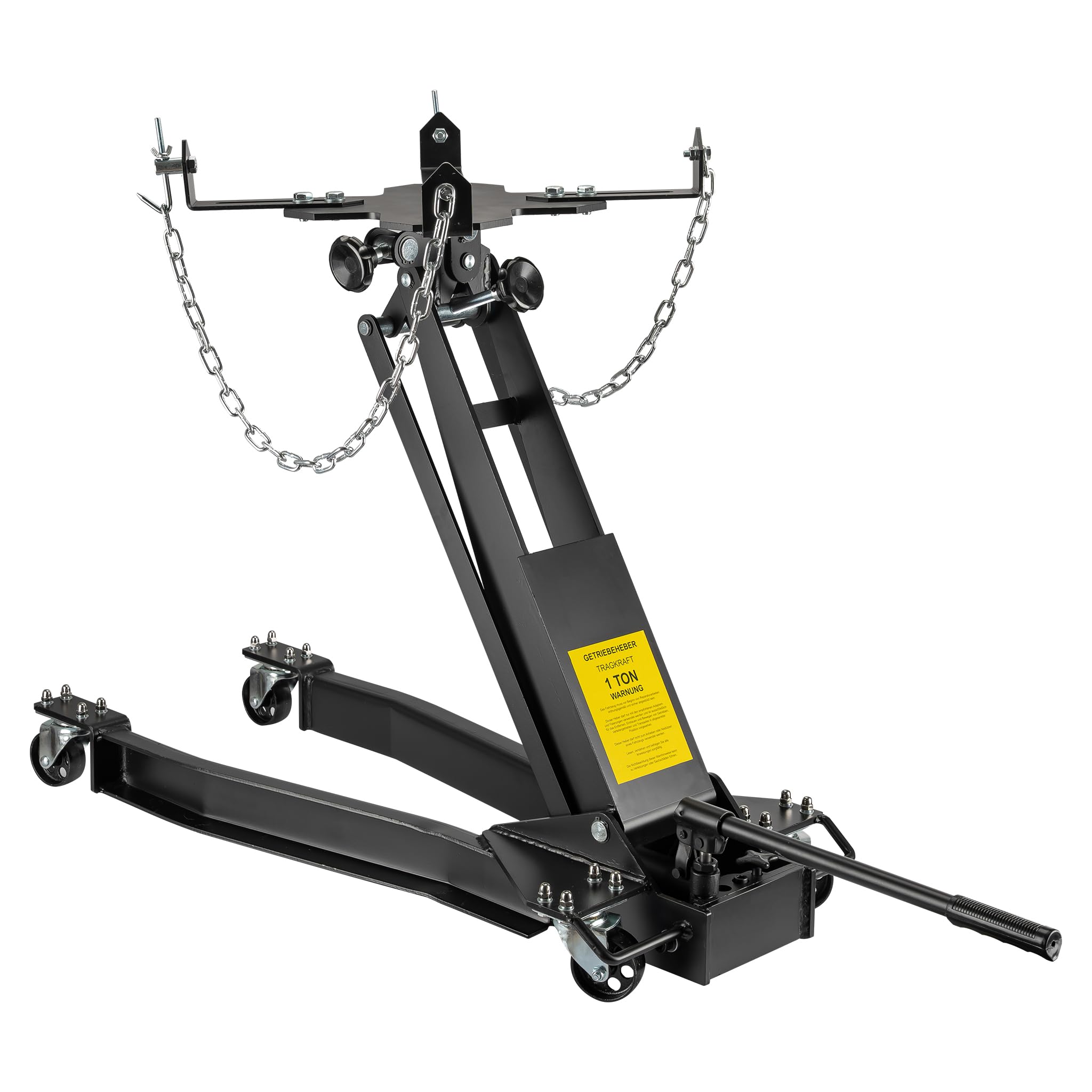Wiltec Sollevatore cambio fino a 1 t, regolabile 180-790 mm | Gru per motori, blocco motore, con ruote