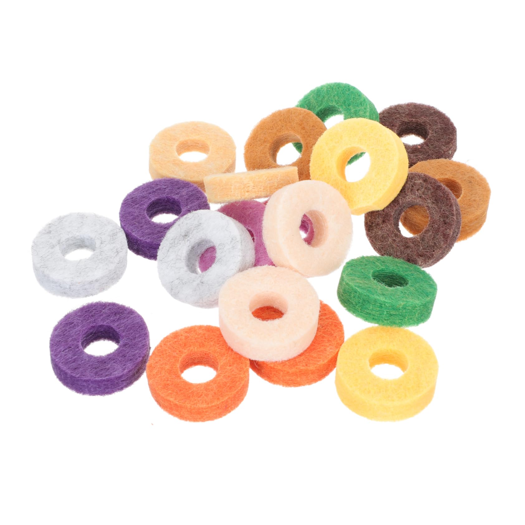 Abaodam 20pcs Colored Cymbal Pads Drum Kit Cymbals Felt Cushions Drum Set Parts