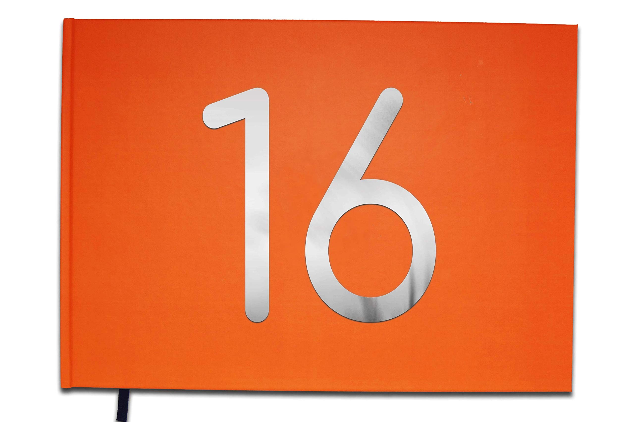 Livre d'or 16 ans pour anniversaire et fête de retraite avec reliure orange