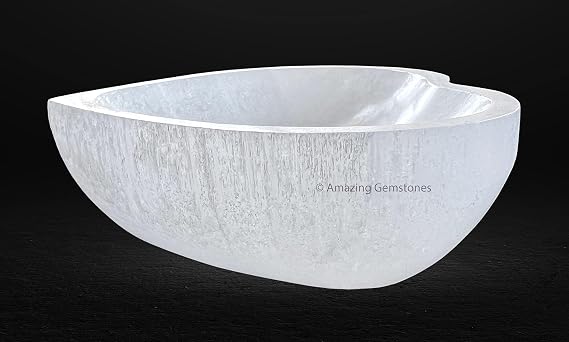 Amazing Gemstone Heart Selenite Bowl - 4 Charging Plate for Crystals & Gemstones