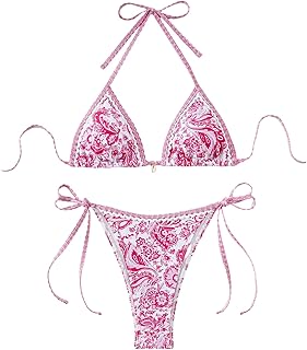Conjunto de bikini sexy para hombre con copa triangular, estampado, parte superior de traje de baño con estampado