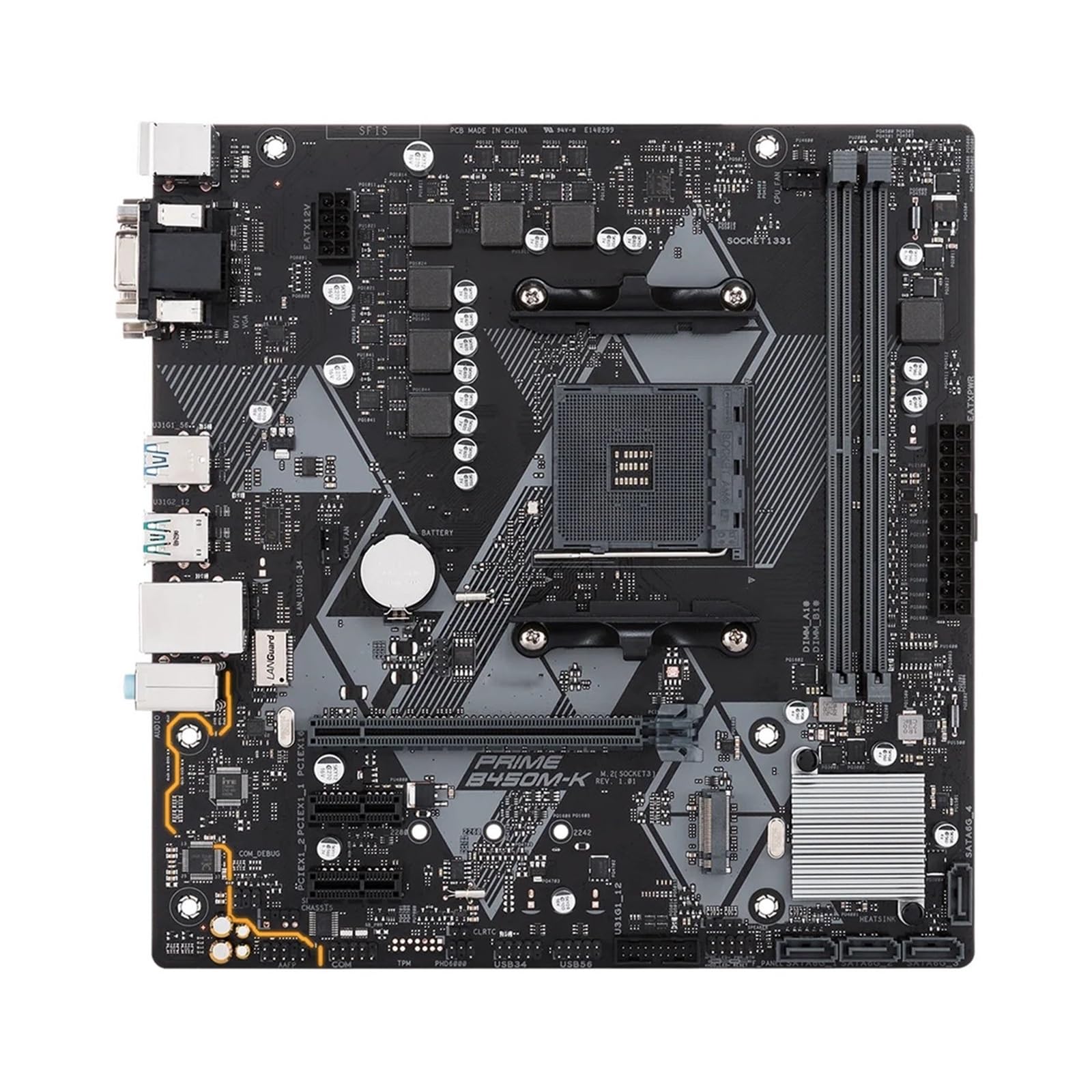 Carte Mere Carte mère Fit for ASUS B450 B450M Prime B450M-K AM4 for processeurs Ryzen 5 5600G, 3400G, 1700 et 5700, DDR4 128 Go, M.2 Micro ATX