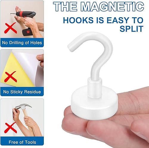 Vista 28 de LOVIMAG Imanes de crucero con ganchos, ganchos magnéticos de 50 libras para cabinas de cruceros, imprescindibles para viajes, imanes de neodimio