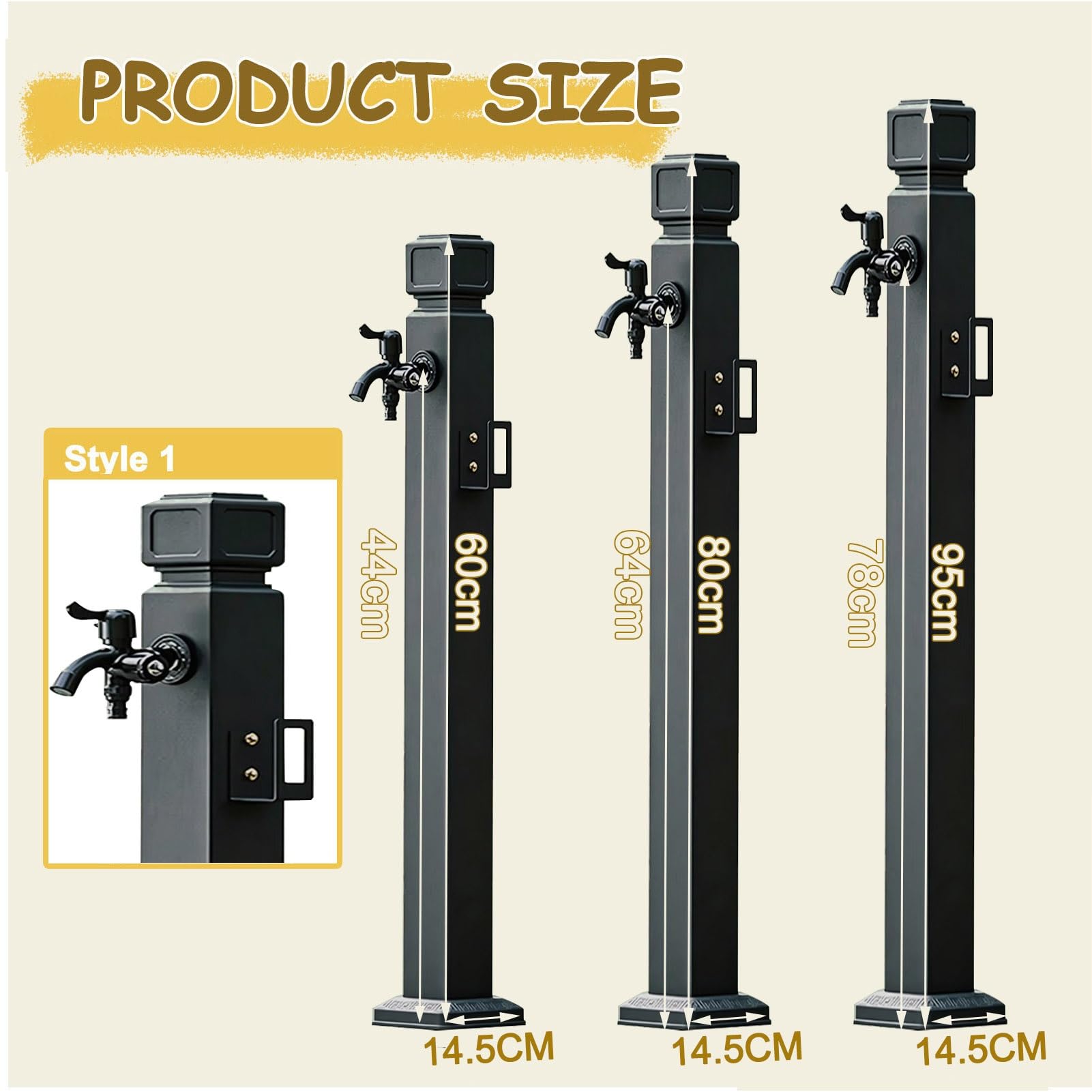 Columna de agua montada en el suelo, soporte para manguera de acero inoxidable con espiga, grifo de jardín para patio, césped, hidrante de jardín