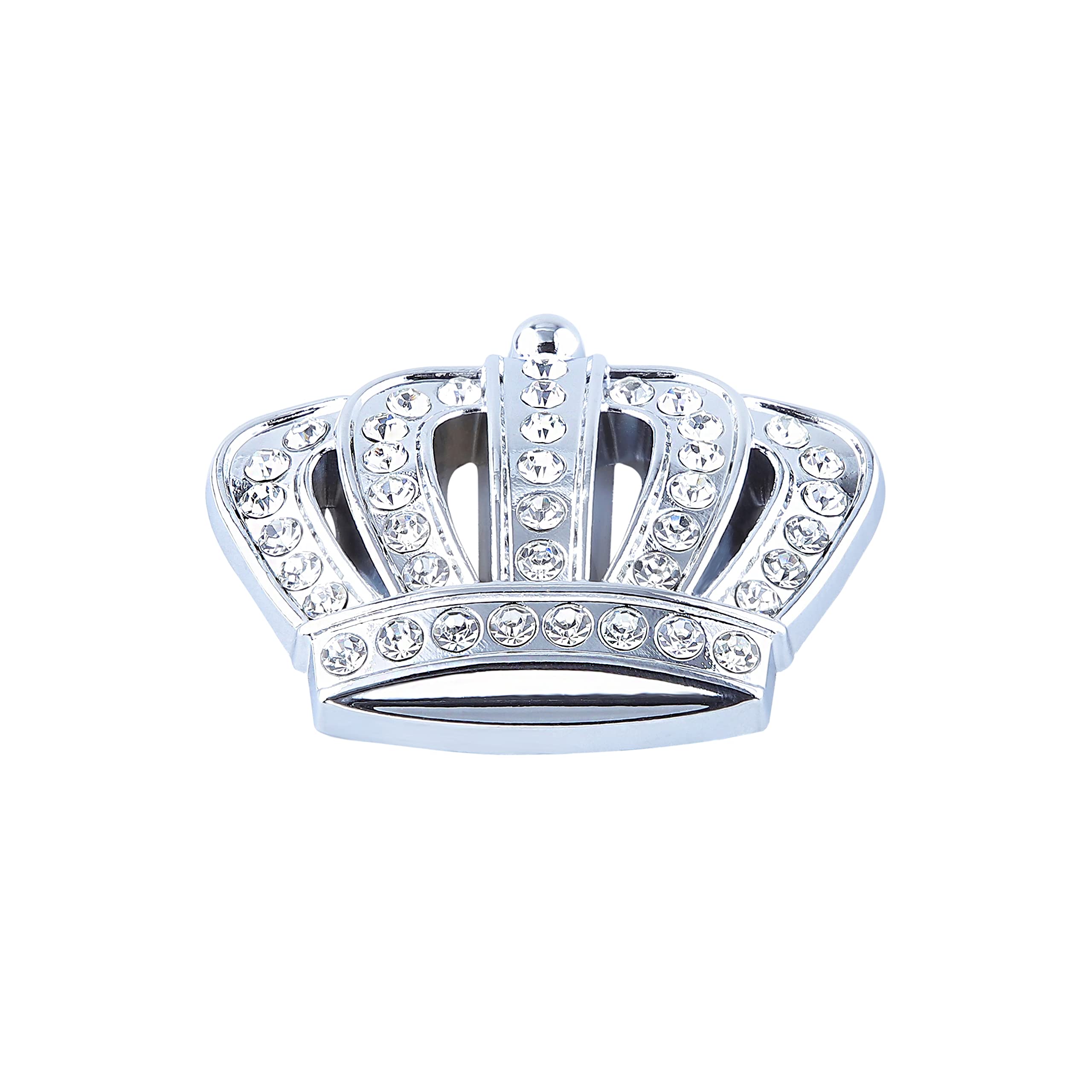 Autocollant 3D Couronne Diamant Pour Voiture - Décoration Extérieure, Argenté, Adhésif Puissant (Lot De 2)