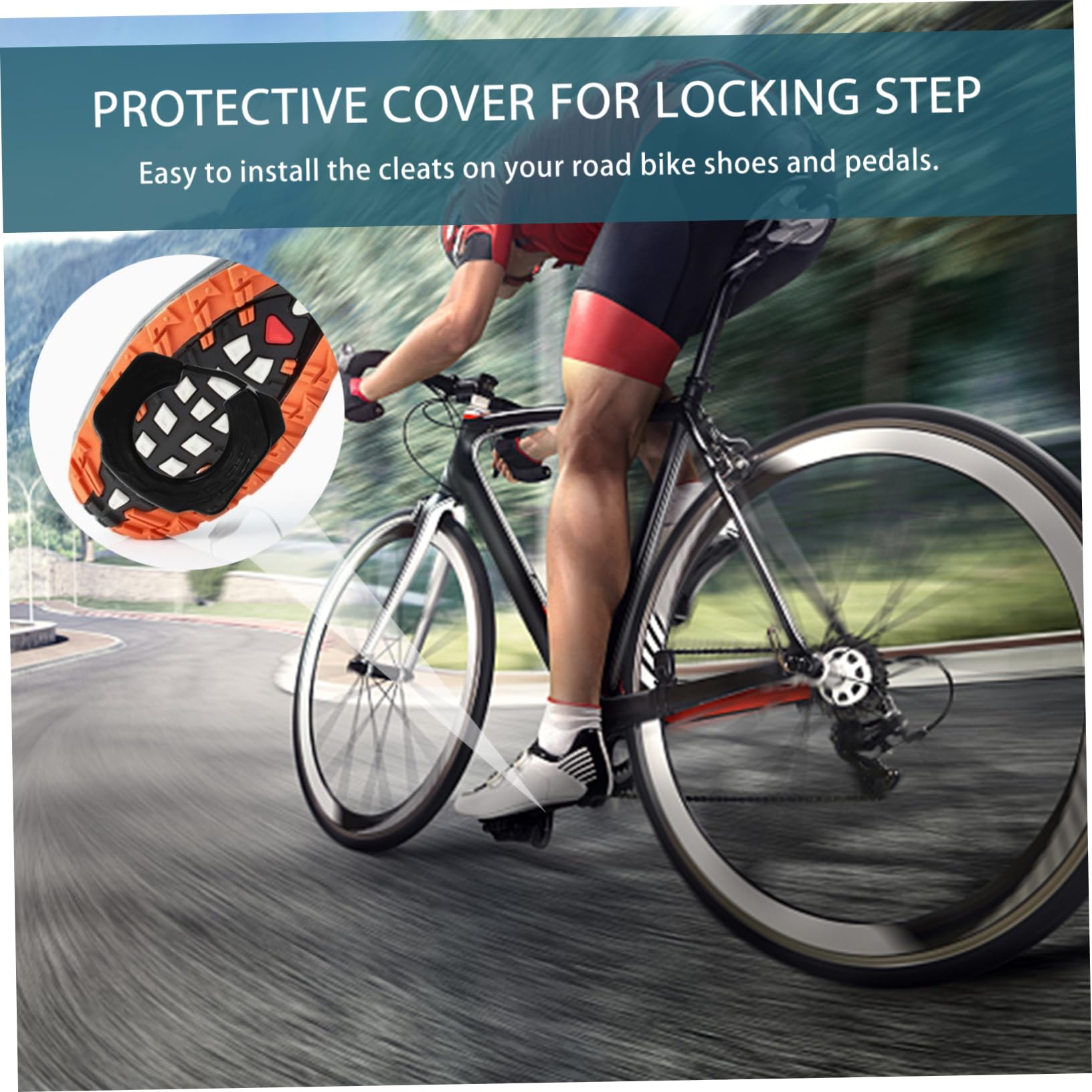 KOMBIUDA Plastic Resin Material Bike Cleat Cover Locking Bike Cleat Case for Pedals