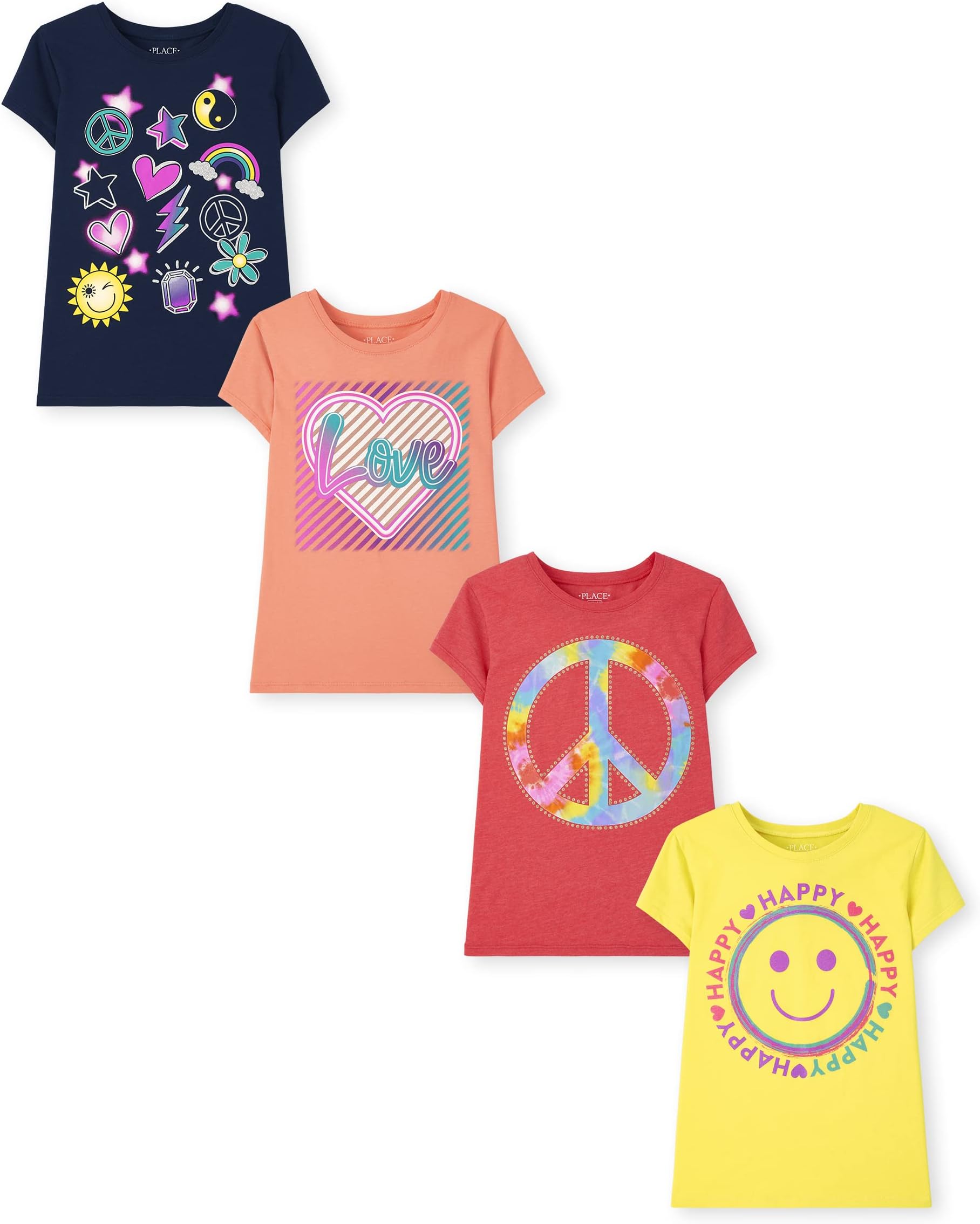Girls' Trends,Icons Short Sleeve Graphic T-Shirts,4 Pack