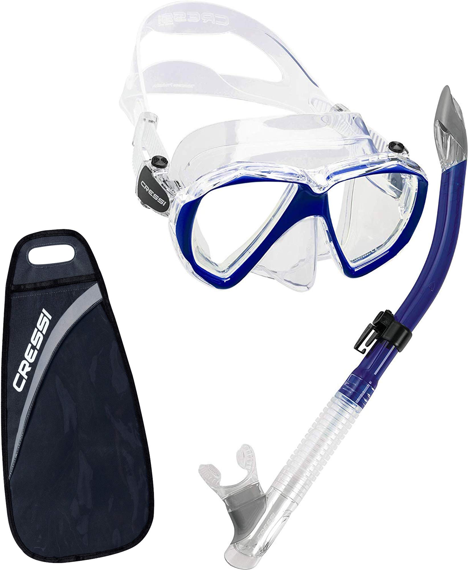 Cressi Adult Snorkeling Kit: Mask + Snorkel, Dual Lens Mask Made of Soft Silicone: Perfect Seal Ranger & Tao