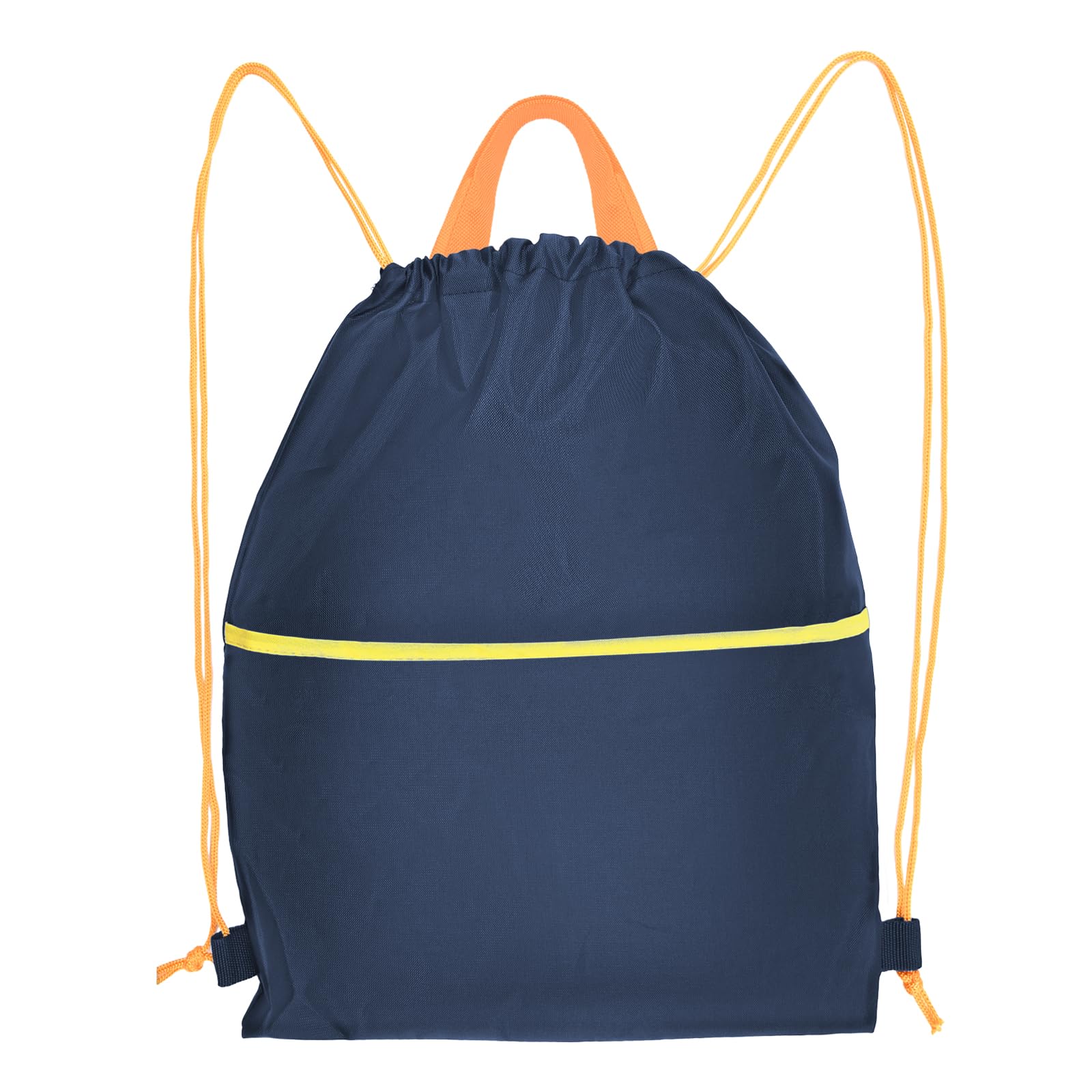 Wobeny Unisex Deep Blue Large Drawstring Gym Bag - Waterproof Sports Backpack String Swim Drawstring Pe Bags For Women Men, Travel Beach School Bag With Carry Handles And Zipper