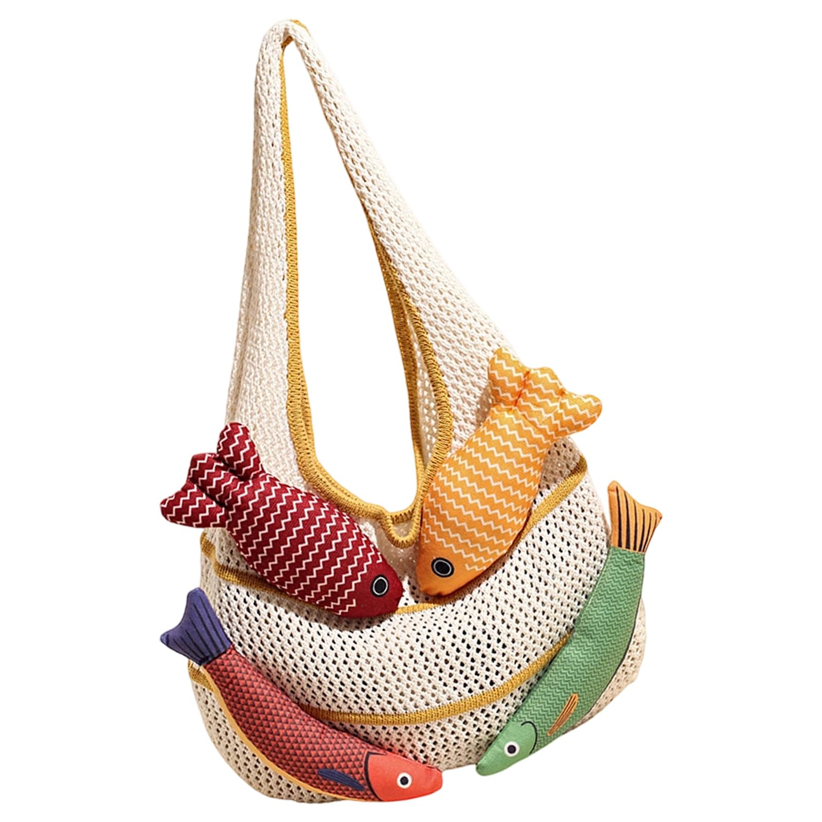 BWANGIAO Crochet Toted Bag,Mesh Beach Bag Knit Summers Hoboes Bags Vacation Toted Bags for Women Casual Shoulder Handbag