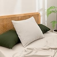 Vista 71 de BESTOUCH Funda de almohada 100% algodón lavado para cabello y piel, tacto de lino, suave, cómoda, transpirable, juego de 2 fundas de almohada