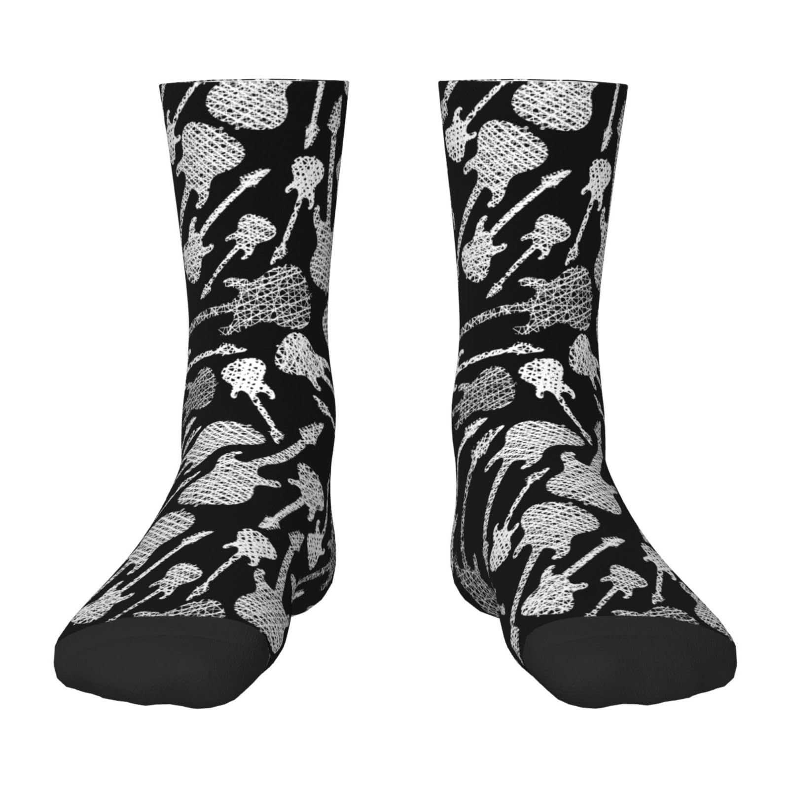 Jiufotk Unisex Kids As Pic Crew Socks For Kids Electric Guitars Rock Music Abstract - Ankle Socks For Boys & Girls, Breathable Crew Dress Socks