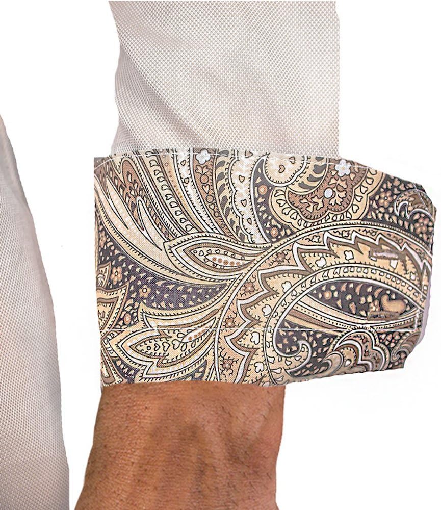 Tan with Brown Paisley Designer Dress Shirts - Made in USA