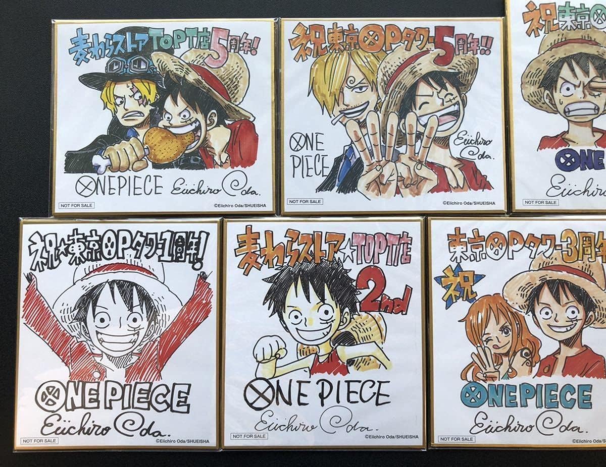 新品本物 麦わらストア 東京ワンピースタワー限定 ミニサイン色紙 7枚セット フルコンプ ランキング１位受賞 Ins Com Mk