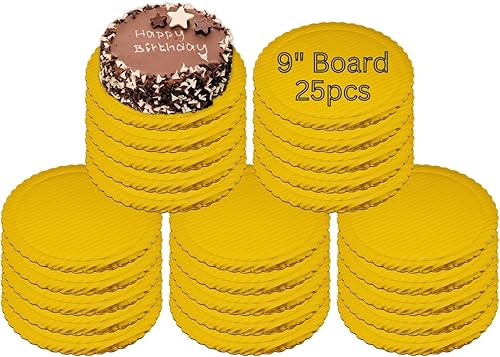 Tabla de pastel festoneada dorada 9 unidades, color dorado