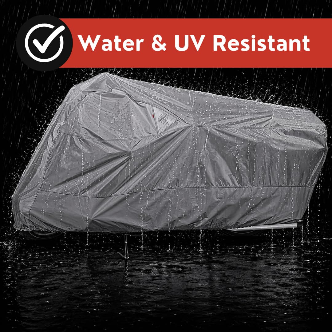 Dowco Guardian 51614-07 WeatherAll Plus - Funda Impermeable para Motocicleta para Interiores y Exteriores, Color Gris, Adventure Touring