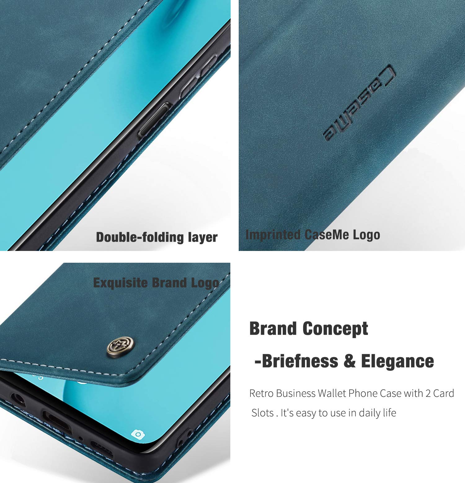 Custodia Portafoglio In Pelle PU Con Chiusura Magnetica Per Huawei P40 Lite / Nova 6SE – Nero, Con Slot Per Carte E Supporto - 2