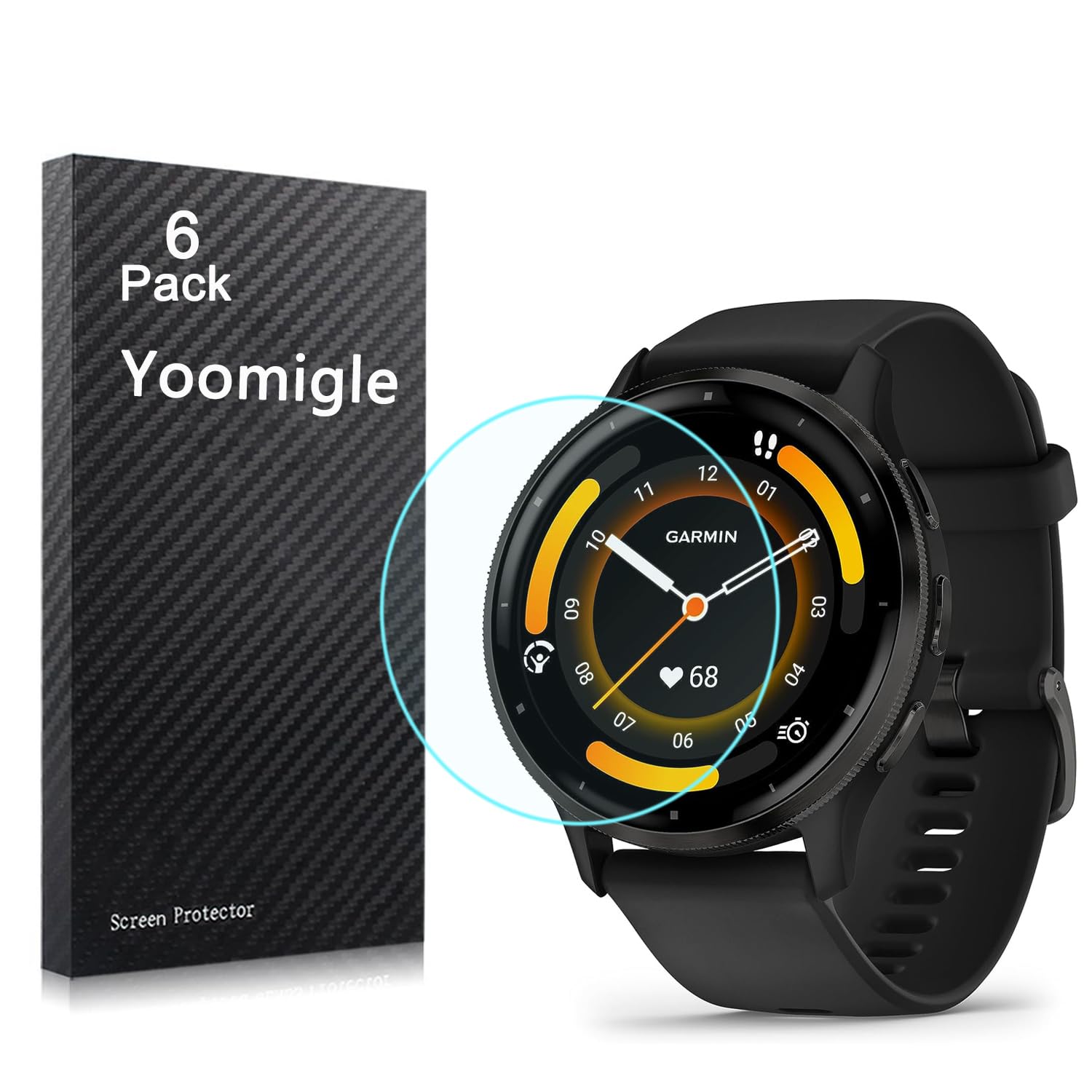 6 Pack Compatible with Garmin Venu 3 Screen Protector Film for Garmin Venu 3 Smart Watch Screen Protectors Foils Screen Cover Crystal Clear HD Anti-Scratch Anti-Fingerprint