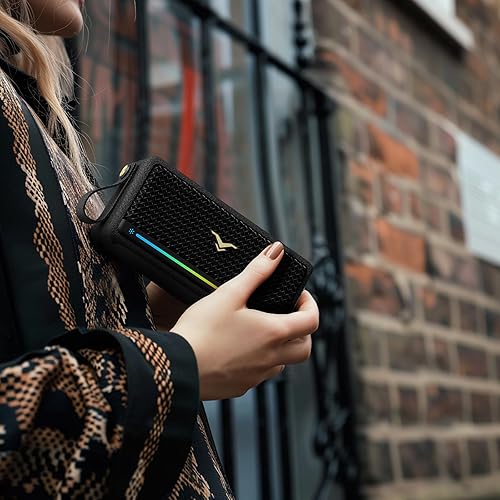 Miniatura 7 de Altavoces Bluetooth portátiles, altavoz inalámbrico impermeable IP67 con luces, sonido estéreo fuerte de 40 W, graves adicionales activos, Bluetooth