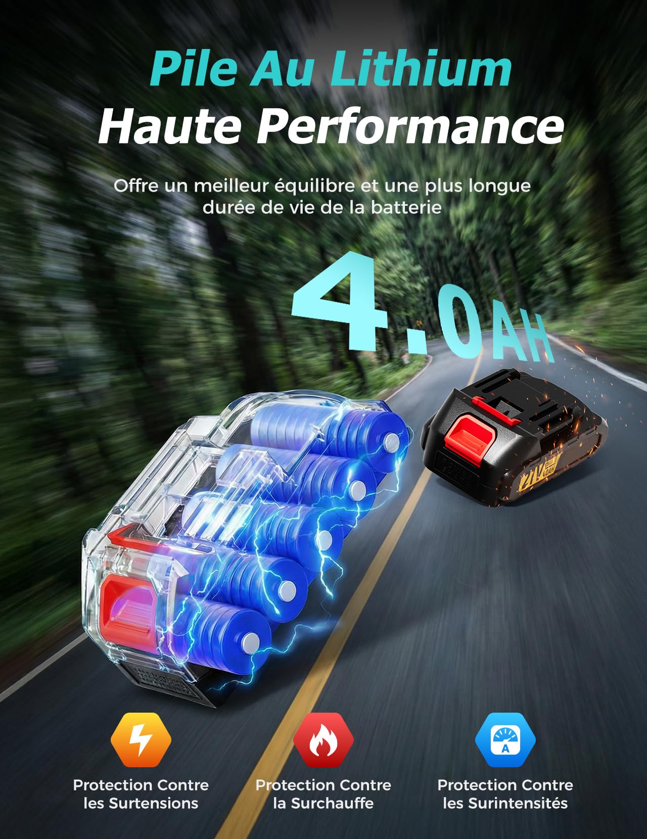 Mini Tronçonneuse à Batterie 6 Pouces, Tronçonneuse Électrique 21V avec 2x4000 mAh Batteries, 2 Chaînes, Valise, Lubrification par Pression, pour Débutant, Élagage, Jardin Bois