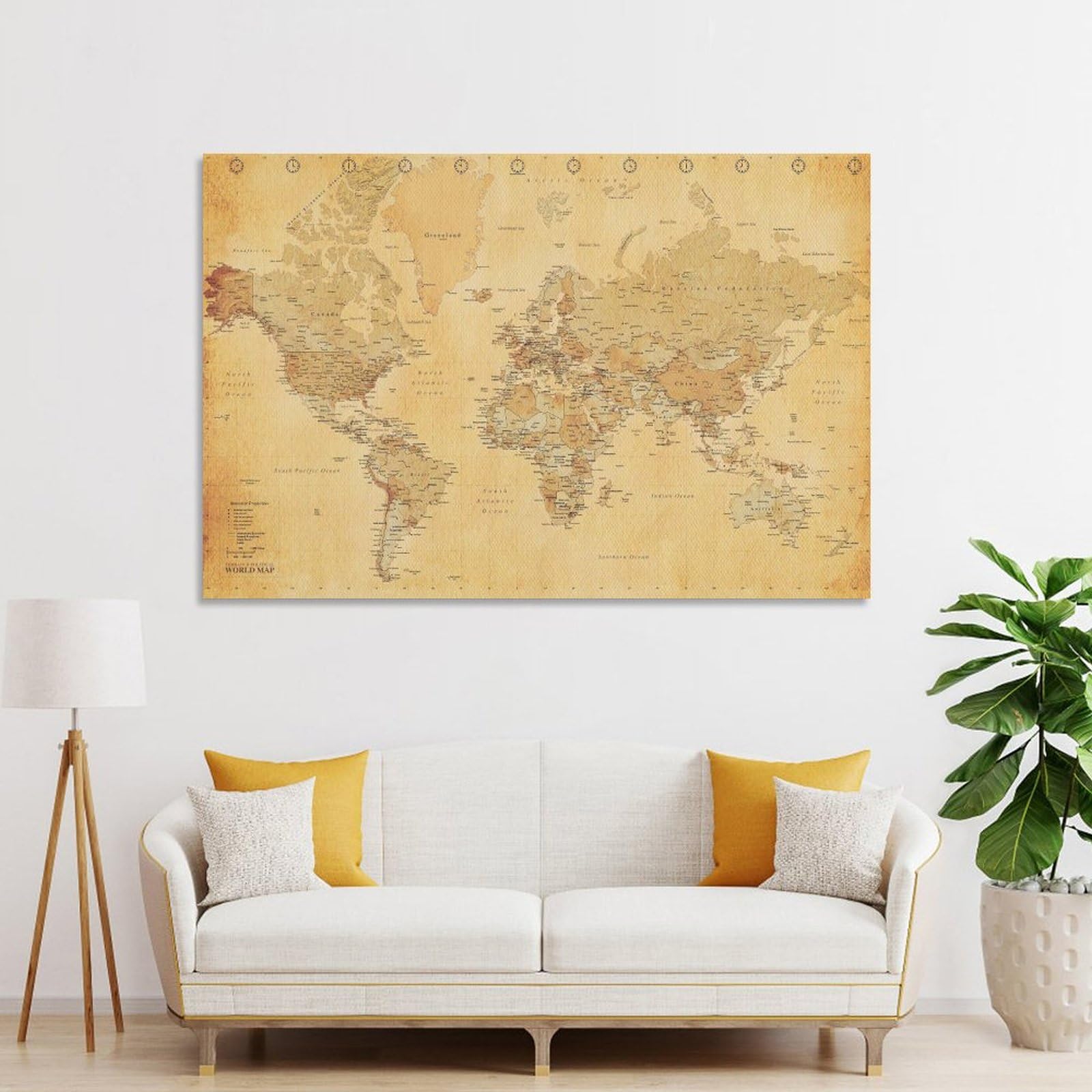 Amazon.co.jp: 世界地図アンティークヴィンテージスタイル ポスター