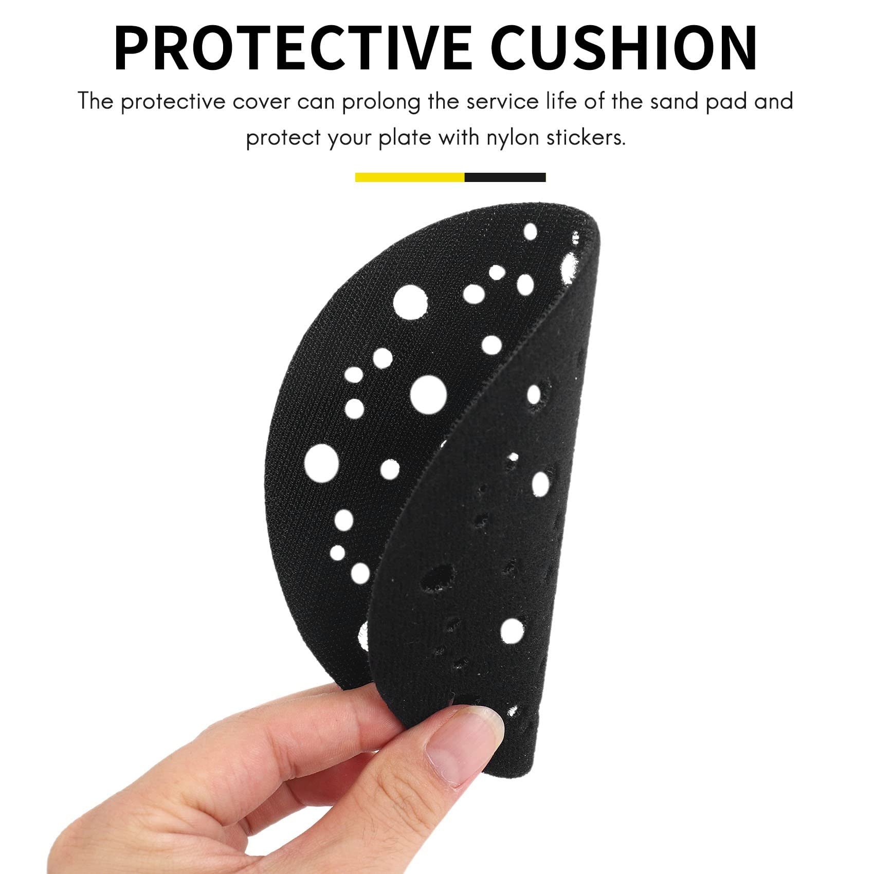 Pasuihcay 5 Pcs Protective Pad Ø 150Mm 67 Holes To Protect Your Sanding Pad Self-Adhesive Nylon, Protective Pad