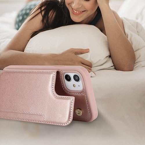 Miniatura 5 de iCoverCase Funda compatible con iPhone 11 con soporte para tarjetas, funda protectora de piel sintética con bloqueo RFID para mujeres y hombres