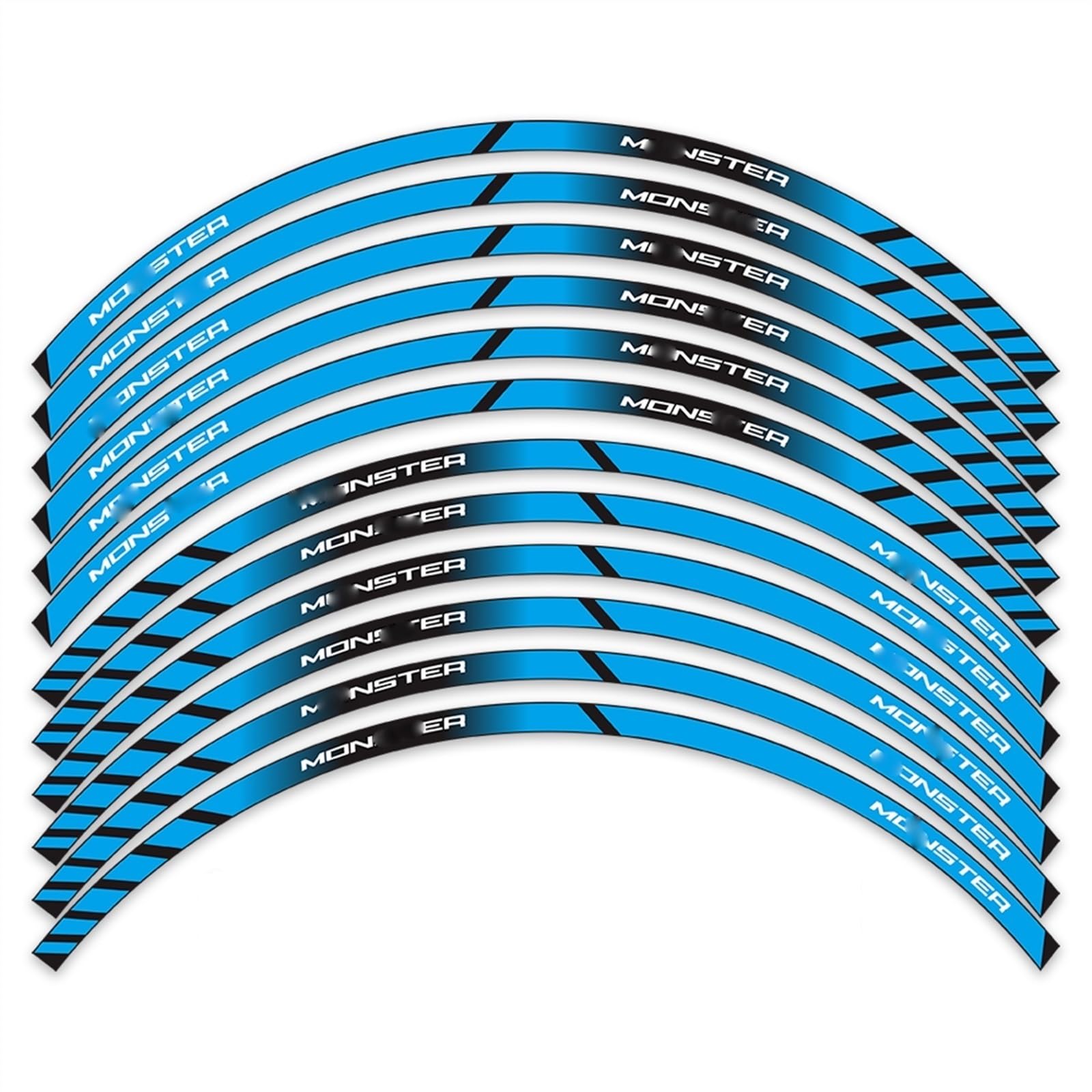 Applique Front Rear Rims Sticker Waterproof Rim Decals for for Monster 696 797 821 795 Reflective Wheel Stickers(A3)