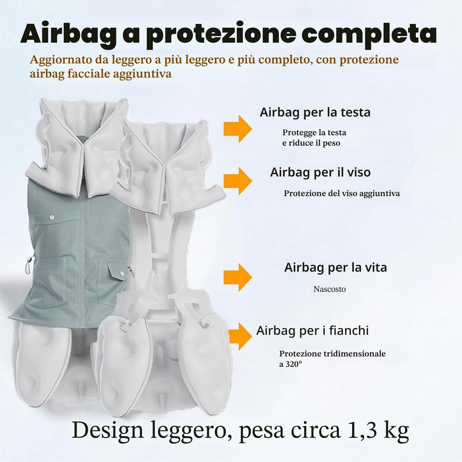 Giubbotto Anticaduta Leggero Con Airbag, Giacca Intelligente Con Airbag Indossabile Dotata Di App, Dispositivo Di Protezione Anticaduta Riutilizzabile Per Anziani,Black(Mr)-L