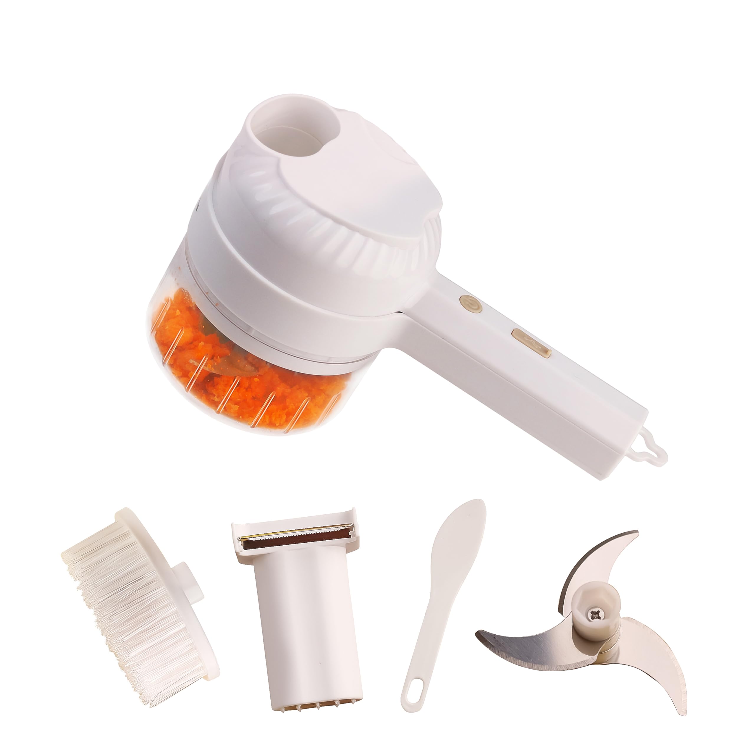 InstaCuppa 3-in-1 Rechargeable Kitchen Chopper, Peeler, and Scrubber, 250ml - Time-Saving Solution for Busy Moms-image-31