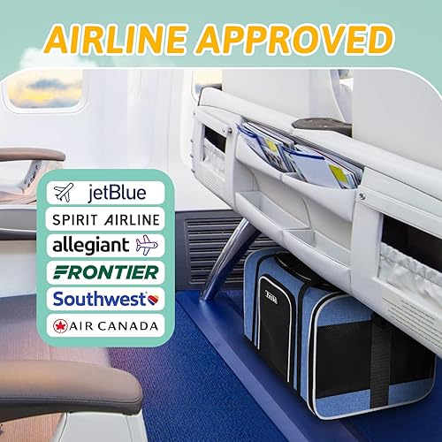 Miniatura 75 de Petskd Transportador de mascotas de 17 x 13 x 9.5 pulgadas, aprobado por aerolíneas suroestes, bolsa de viaje para gatos pequeños y perros