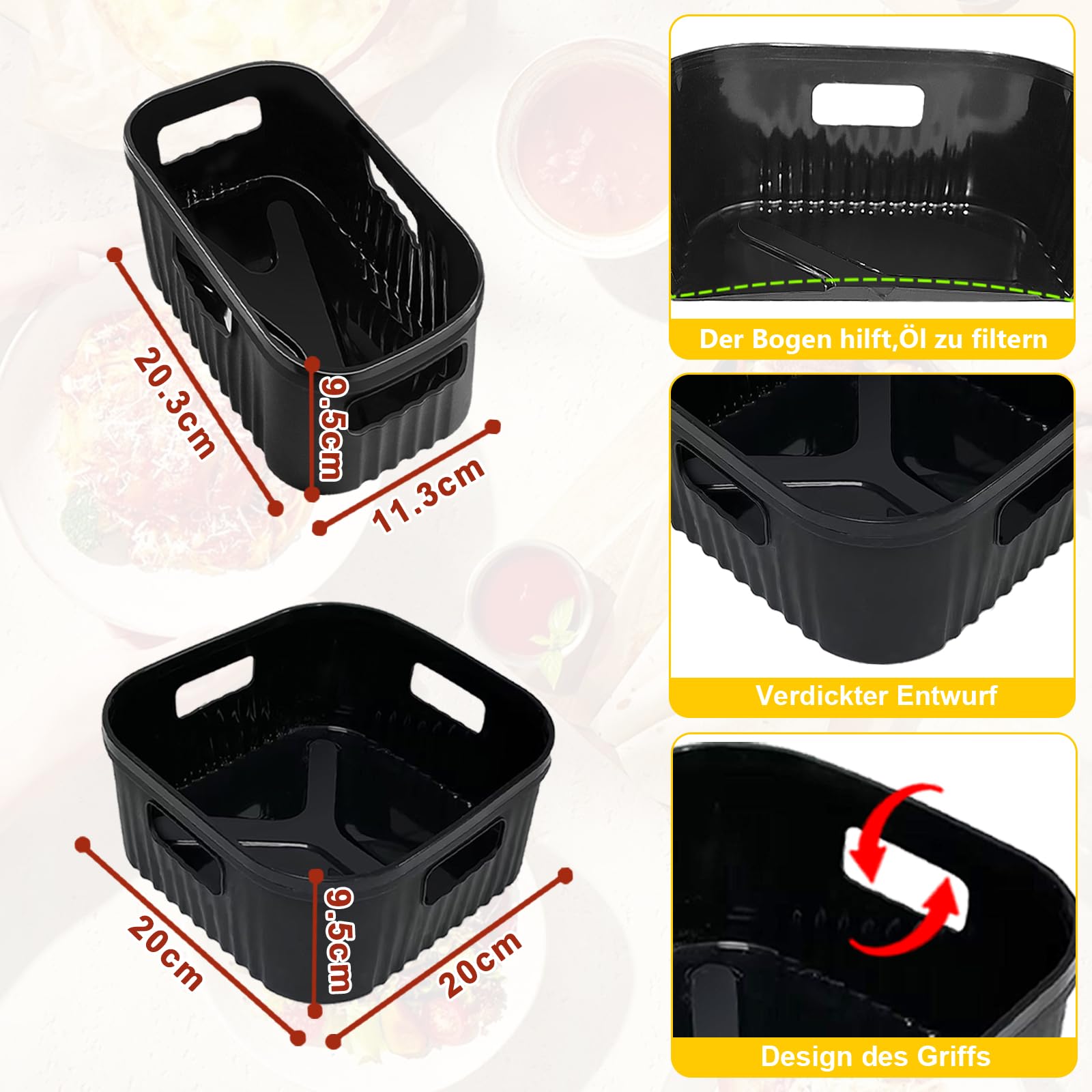 YINGRACE Airfryer akcesoria do Philips Airfryer Dual Basket 3000 Series NA350, 5000 Series NA550, 8 szt. z silikonową formą, ruszt do grillowania, blachy do tostów, forma do muffinek zamiast papieru
