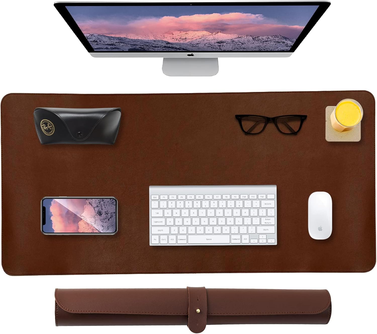 Artmavin Leather Mouse Pad Desk Mat，Large 36" x 17"，PU