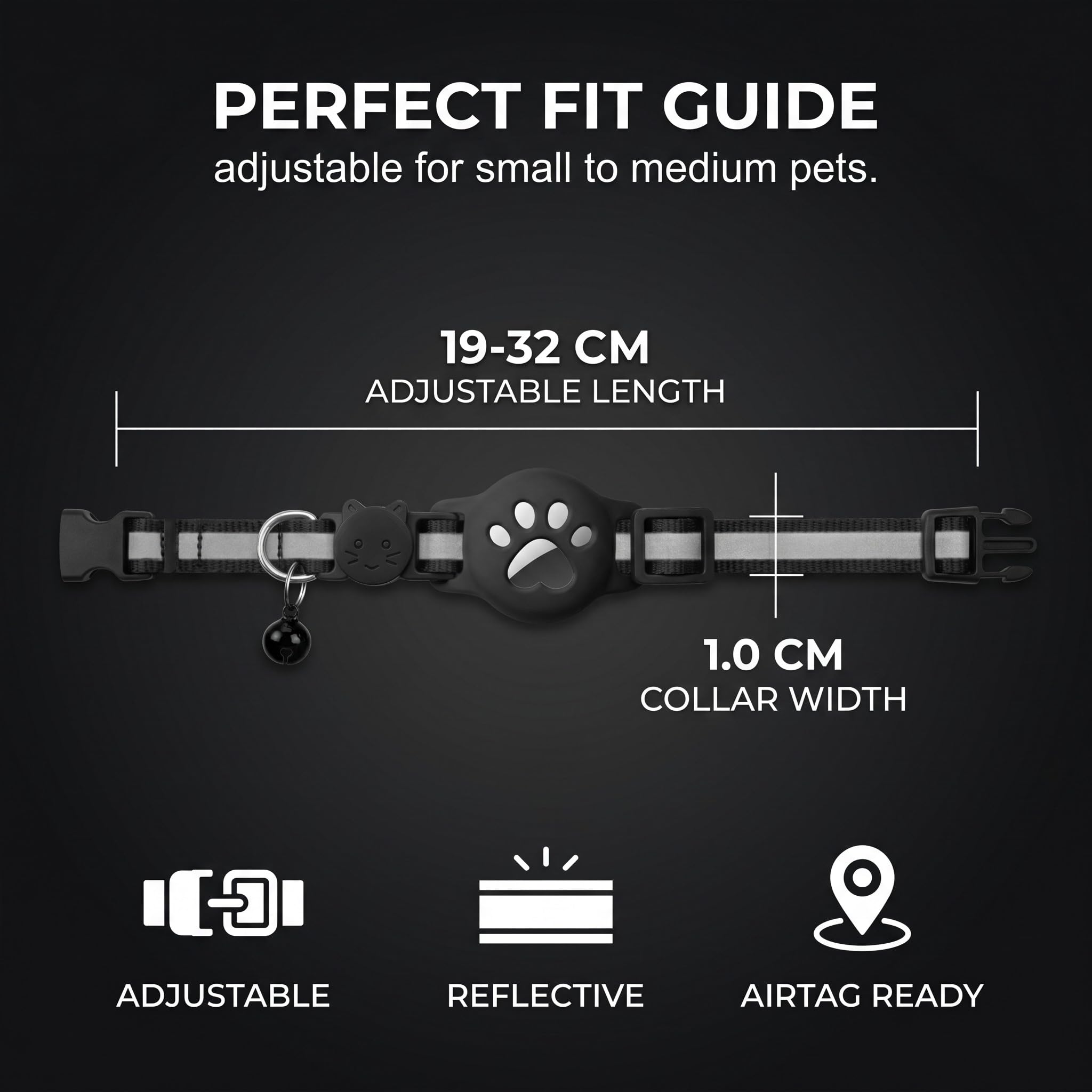 1 Collare Gatto per Airtag con Riflettente, Collare Elastico per Gattini con Supporto Compatibile con Airtag, Set 1 Rosso, Accessorio per Animali, Protezione e Sicurezza