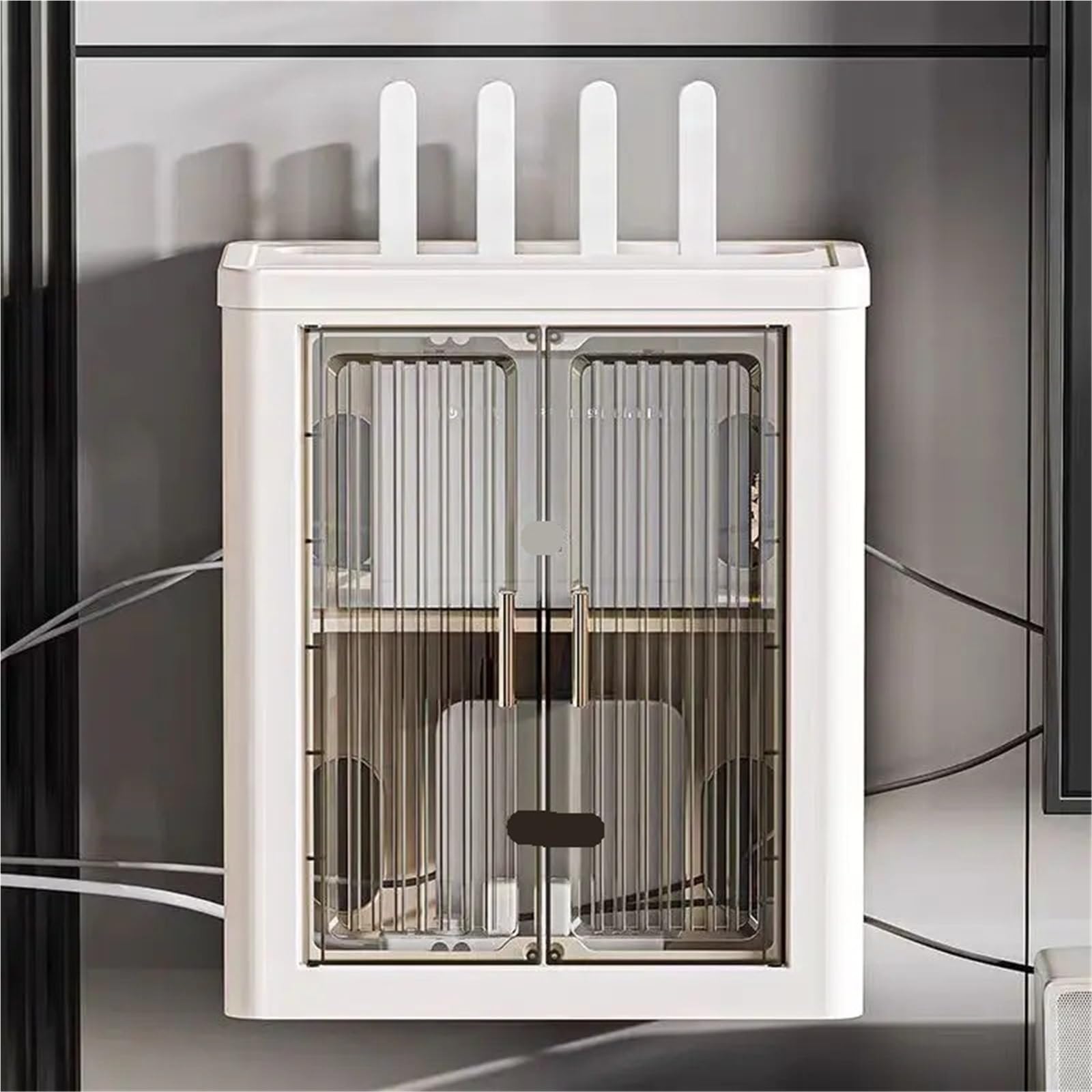 Boîte De Gestion des Câbles Boîte de Rangement de routeur Pliable avec Porte, boîte de Rangement de Cordon d'alimentation, Organisateur de routeur sans Fil, Rangement de Chargeur de Cordon