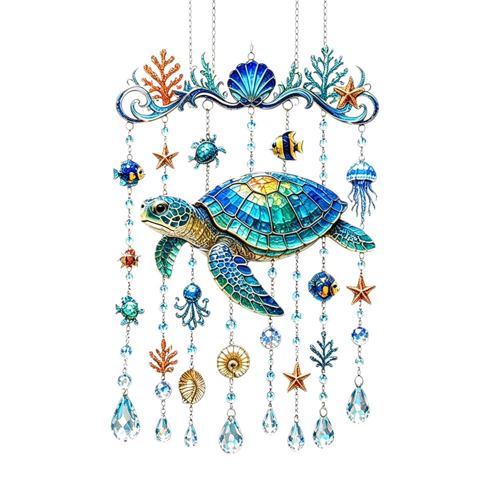 Metal Hanging Winds Chimes Graceful Animal Winds Chimes (Turtle)